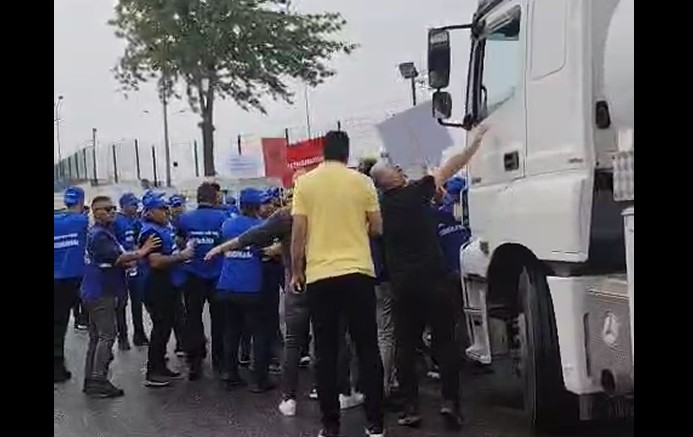 İşçilerle Tanker Sürücüsü Karşı Karşıya Geldi!1