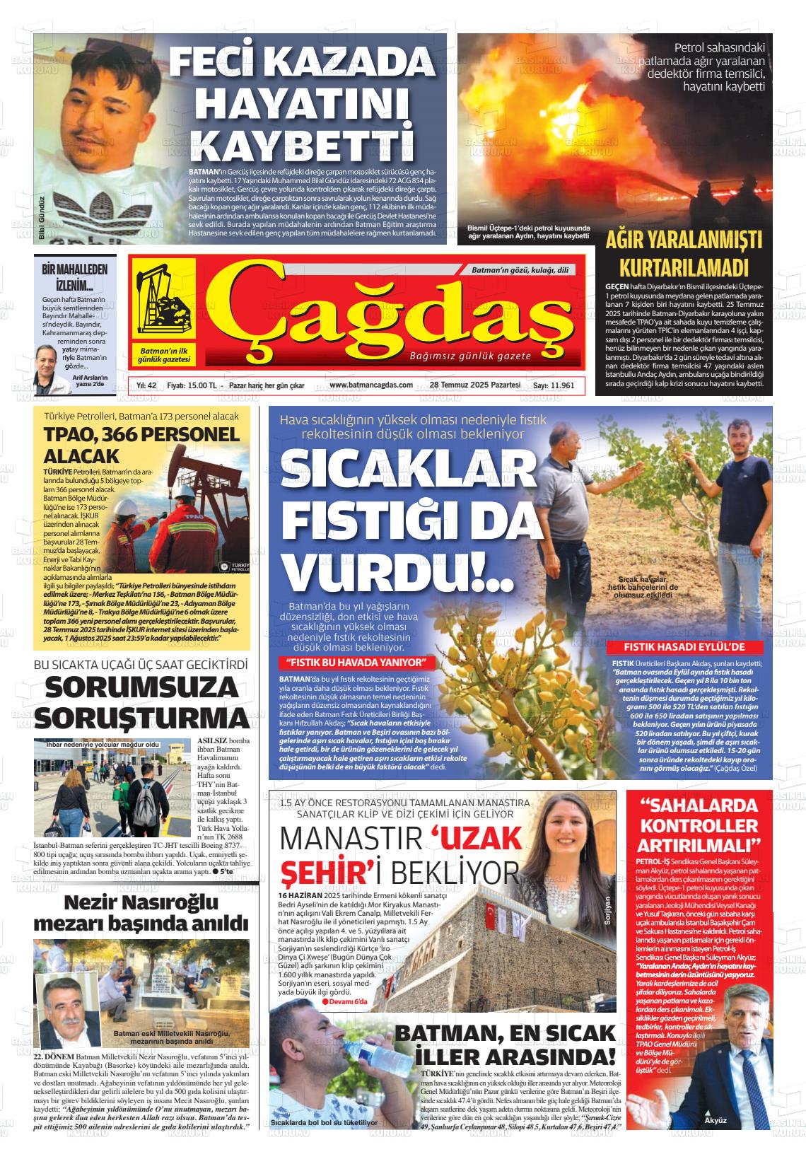 Batman Gazete Manşetleri 28 Temmuz 2025 (3)