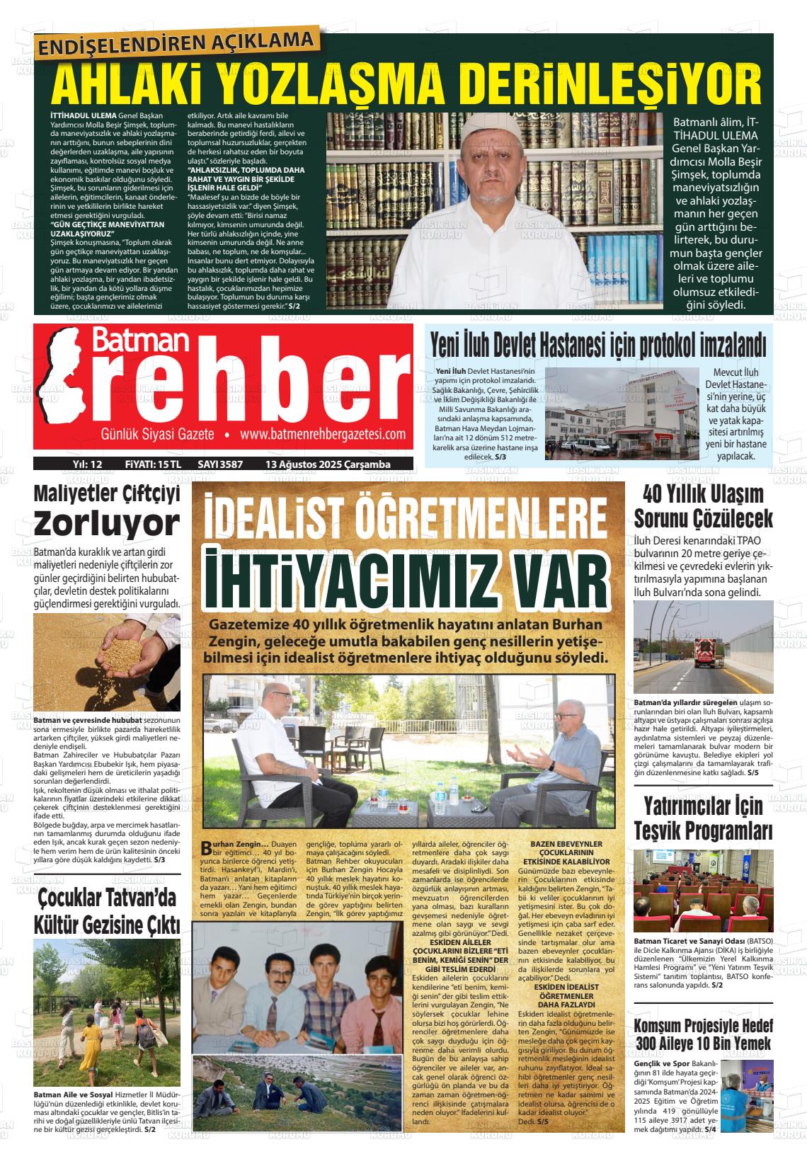 Batman Gazete Manşetleri 13 Ağustos 2025 (4)