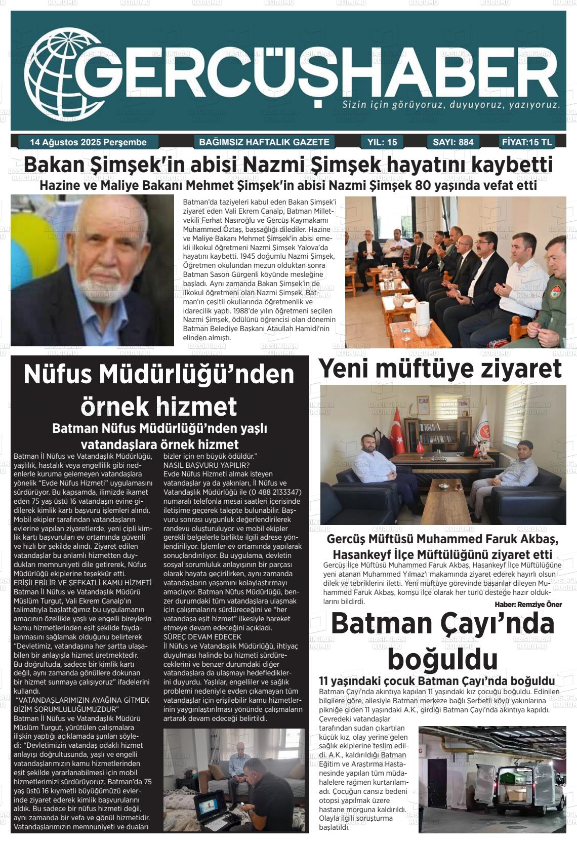 Batman Gazete Manşetleri 14 Ağustos 2025 (6)