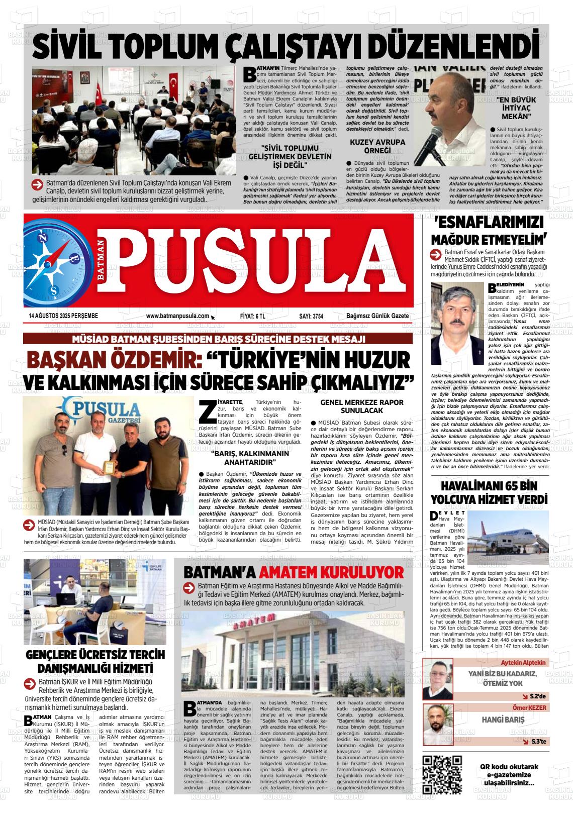 Batman Gazete Manşetleri 14 Ağustos 2025 (8)