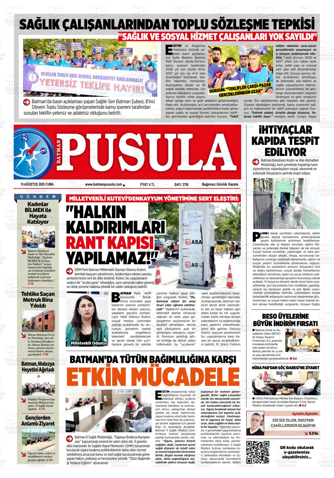 Batman Gazete Manşetleri 15 Ağustos 2025 (5)