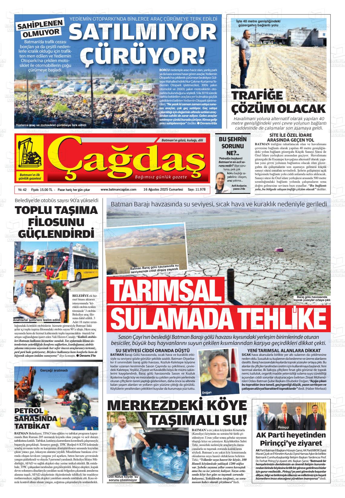 Batman Gazete Manşetleri 16 Ağustos 2025 (2)