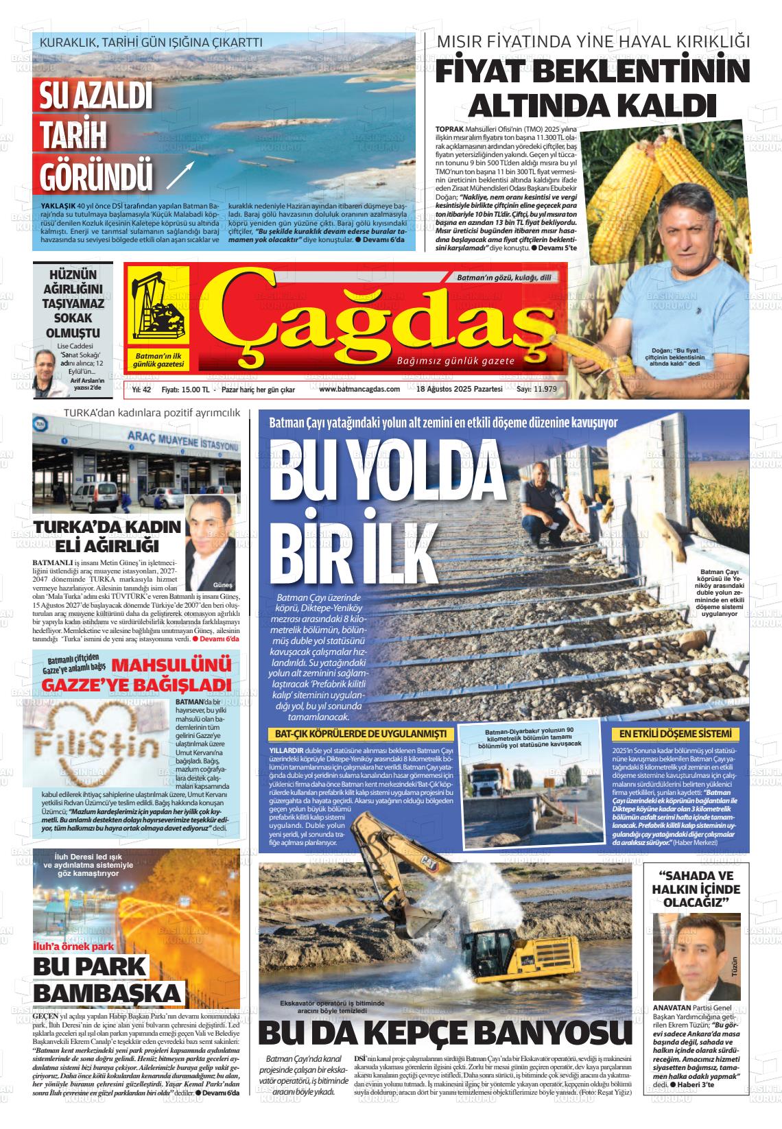 Batman Gazete Manşetleri 18 Ağustos 2025 (2)