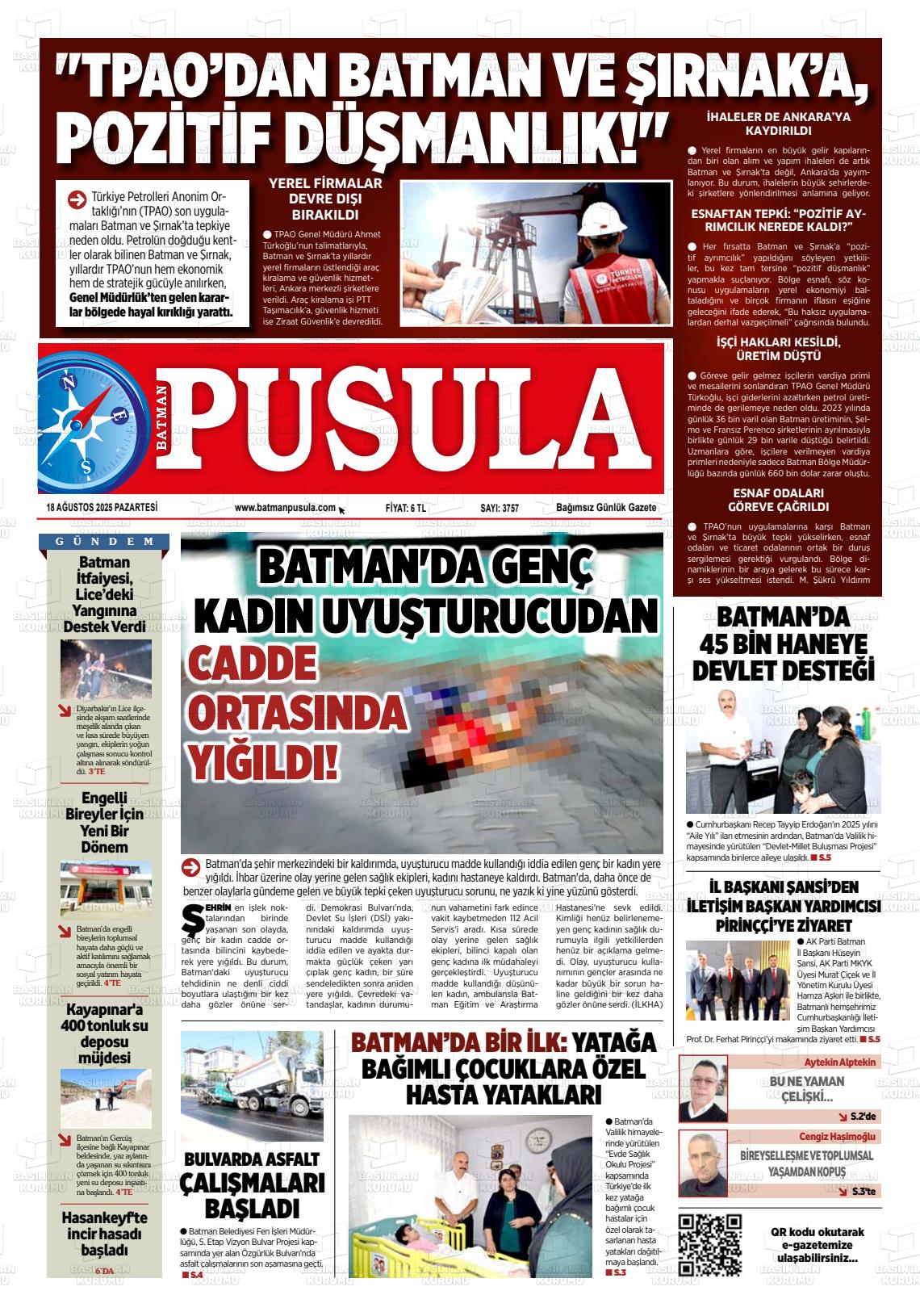 Batman Gazete Manşetleri 18 Ağustos 2025 (8)