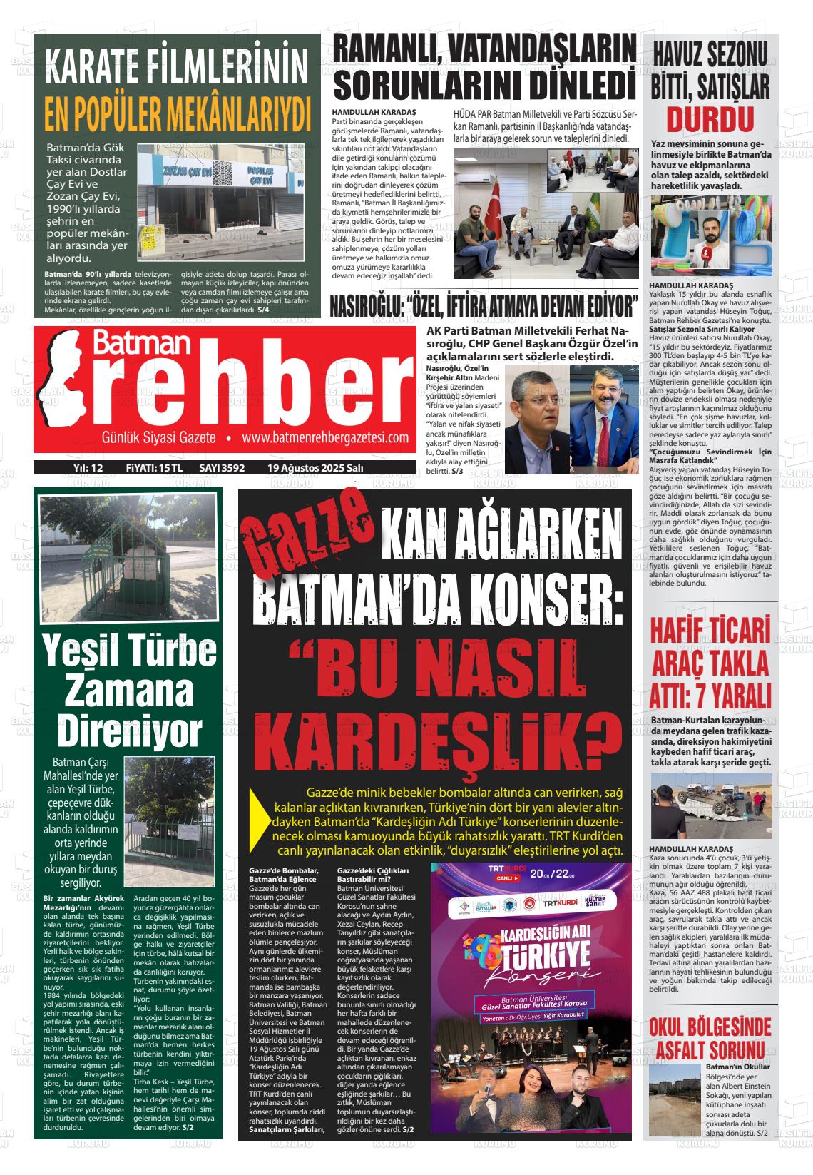 Batman Gazete Manşetleri 19 Ağustos 2025 (4)
