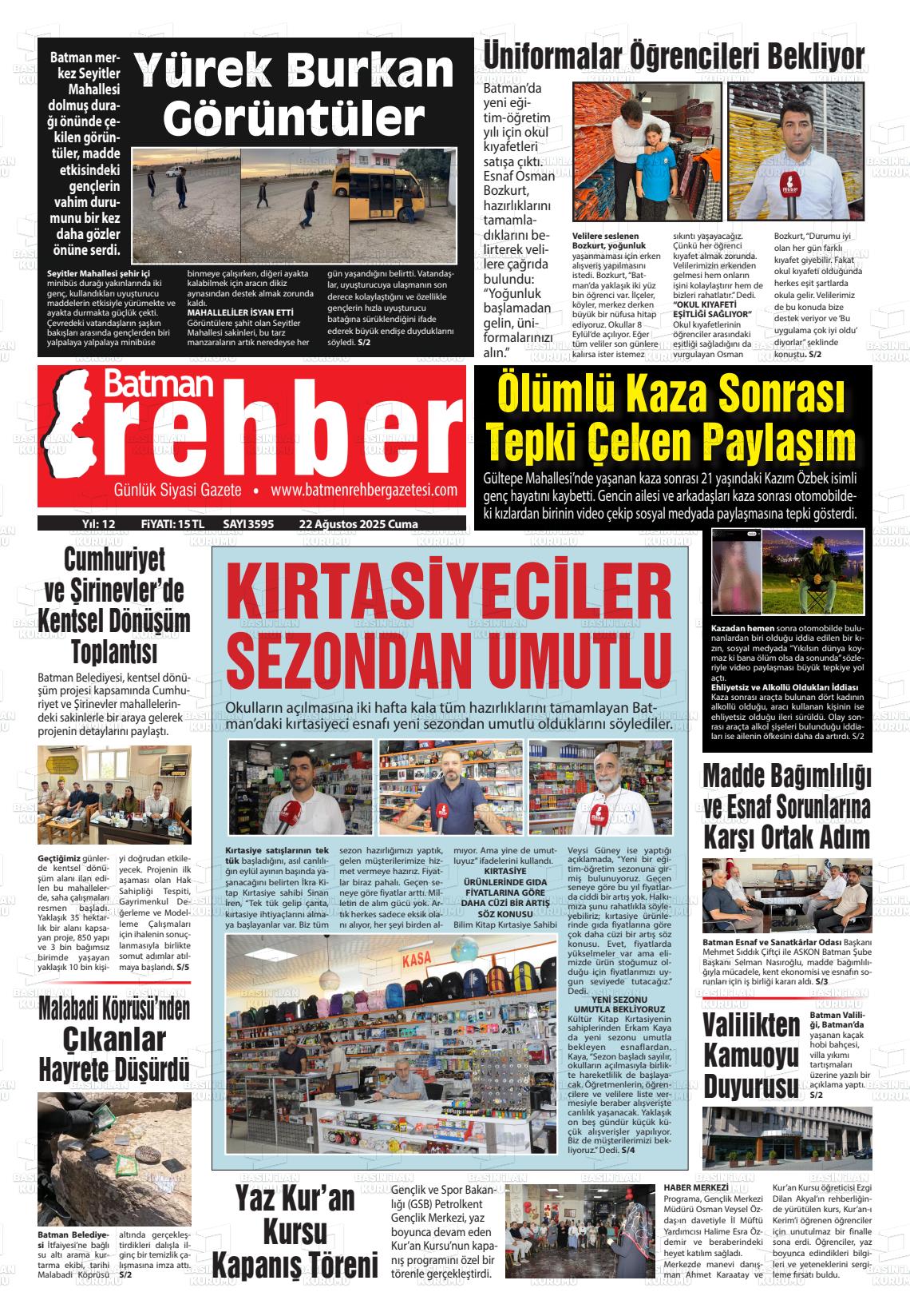 Batman Gazete Manşetleri 20 Ağustos 2025 (4)