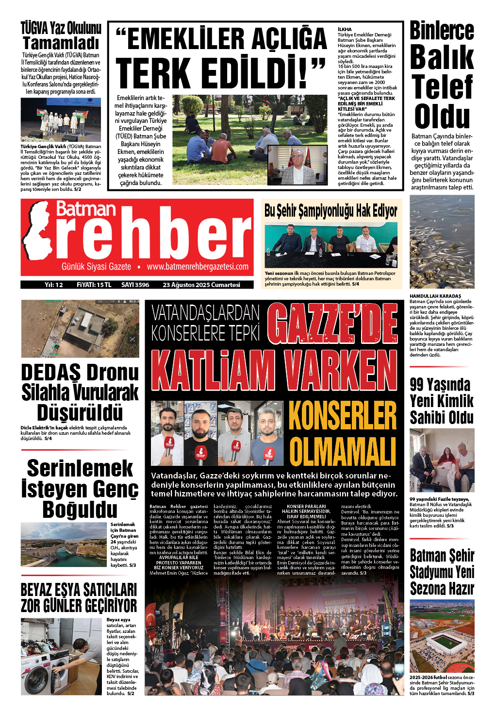 Batman Gazete Manşetleri 23 Ağustos 2025 (1)