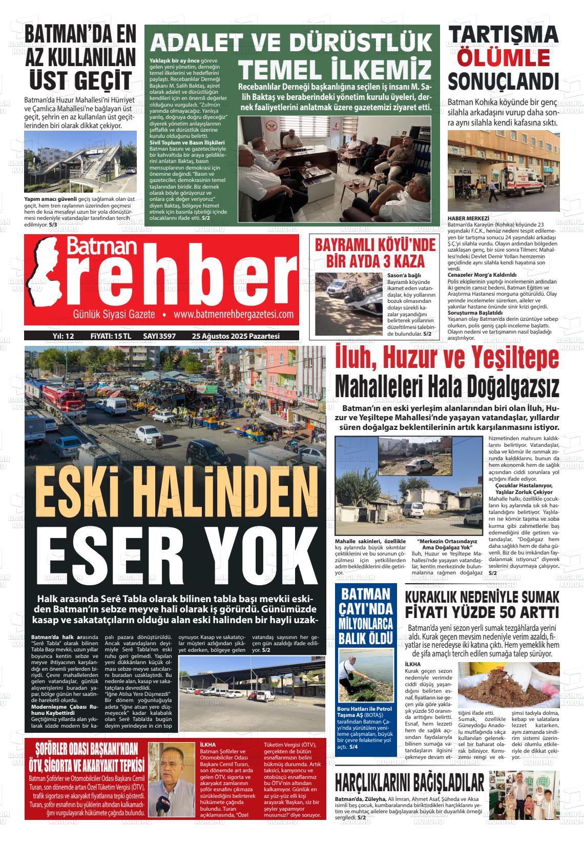 Batman Gazete Manşetleri 25 Ağustos 2025 (4)