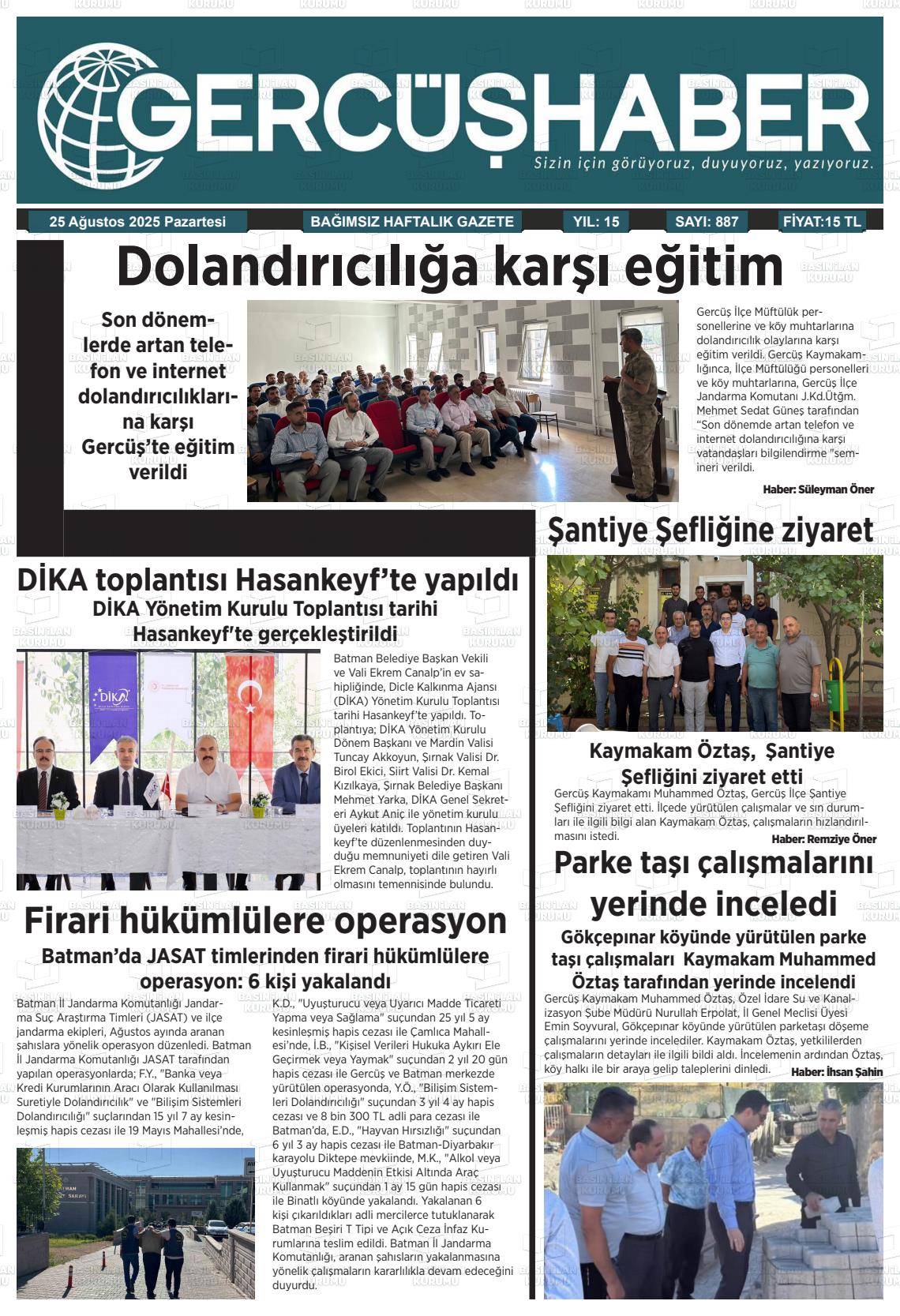 Batman Gazete Manşetleri 25 Ağustos 2025 (6)