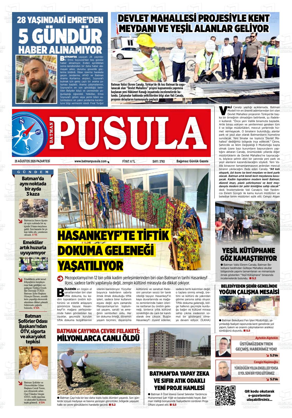 Batman Gazete Manşetleri 25 Ağustos 2025 (8)