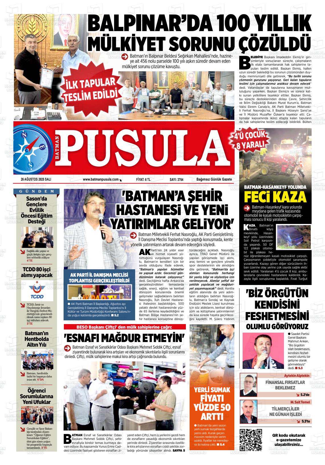 Batman Gazete Manşetleri 26 Ağustos 2025 (5)