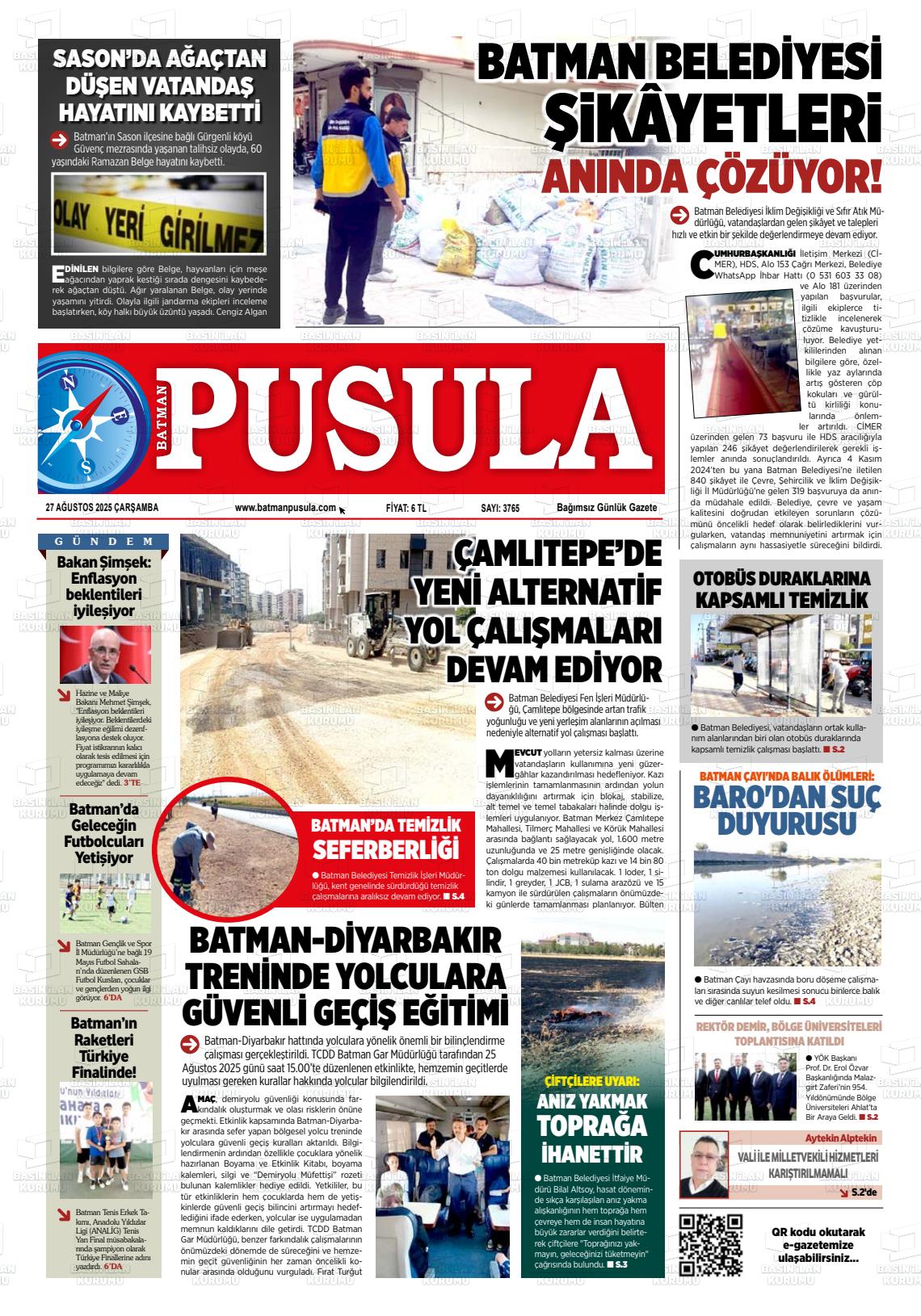 Batman Gazete Manşetleri 27 Ağustos 2025 (3)