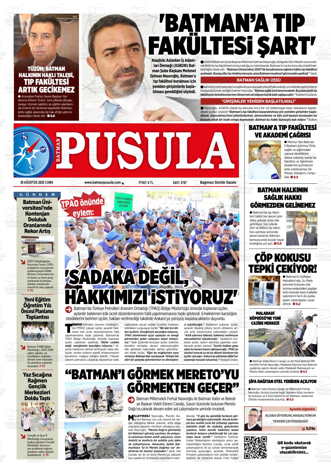 Batman Gazete Manşetleri 29 Ağustos 2025 (5)