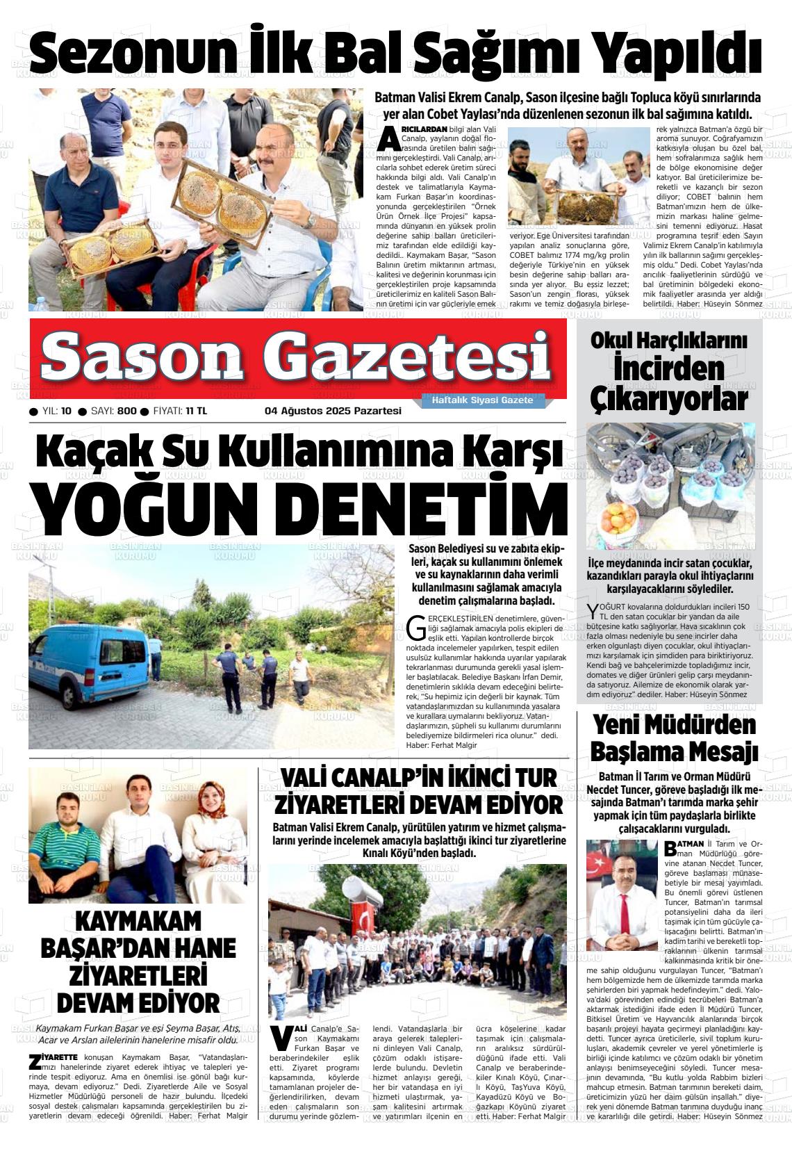 Batman Gazete Manşetleri 4 Ağustos 2025 (1)