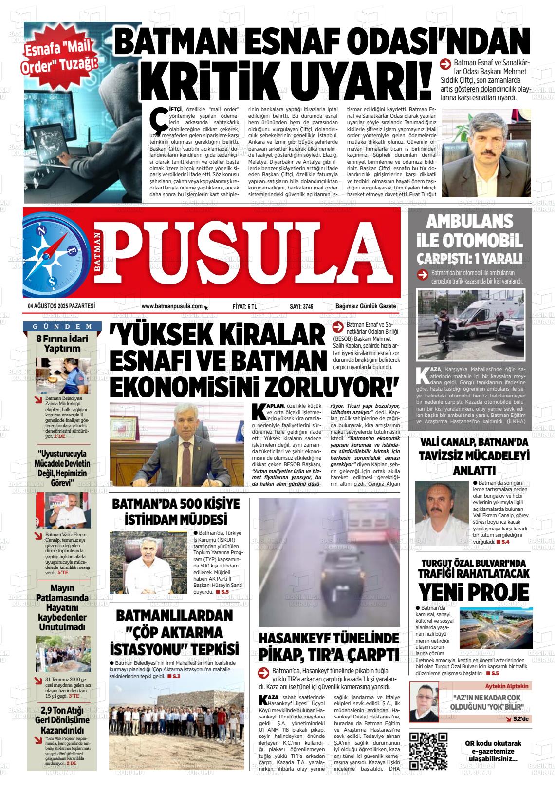 Batman Gazete Manşetleri 4 Ağustos 2025 (2)