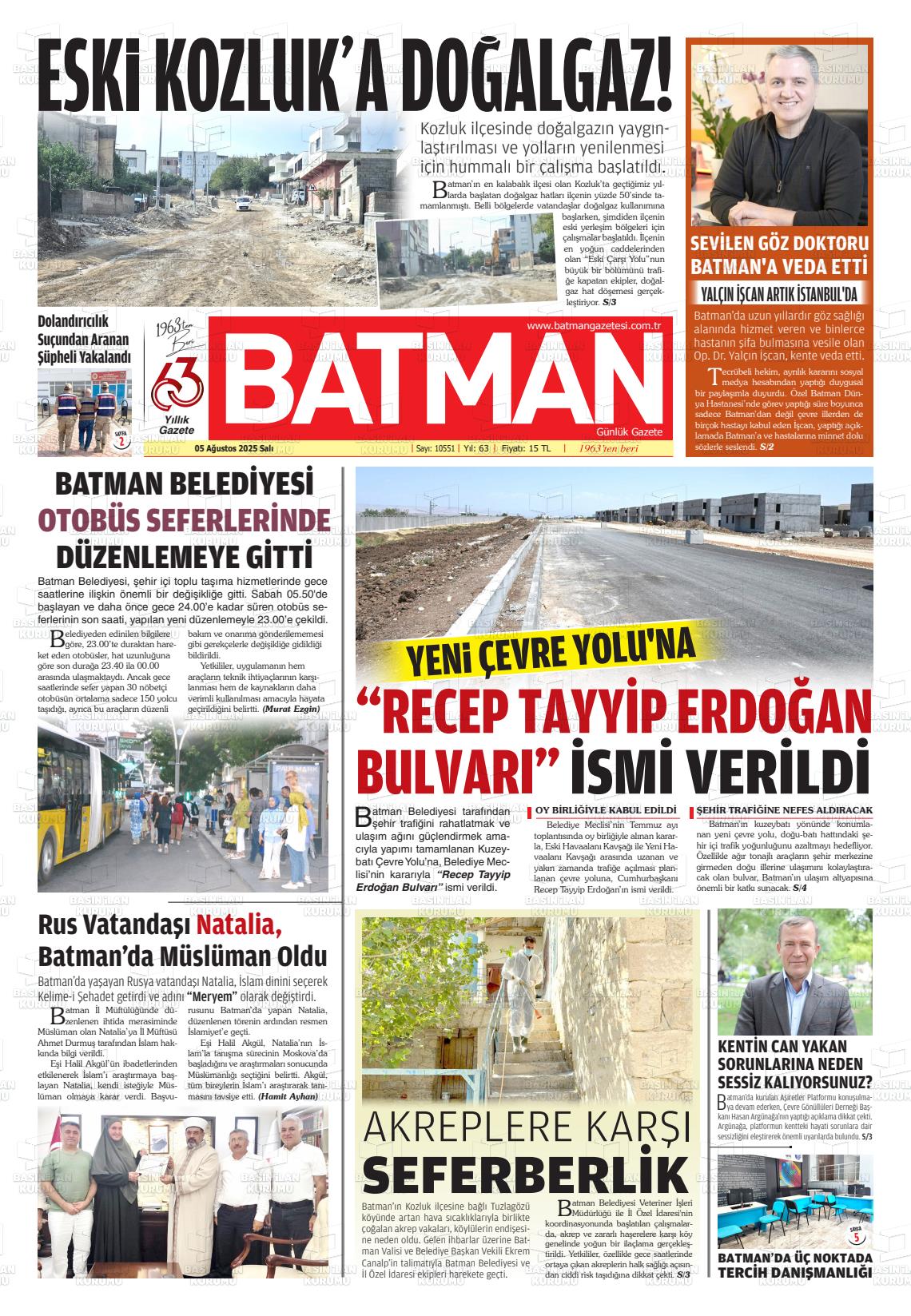 Batman Gazete Manşetleri 5 Ağustos 2025 (1)