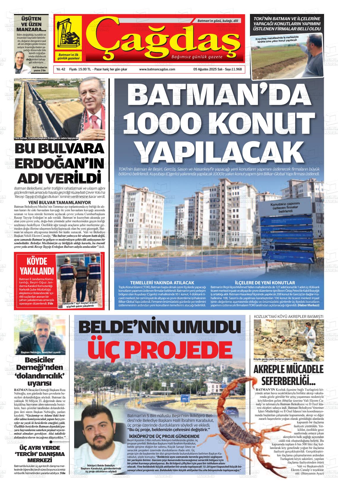 Batman Gazete Manşetleri 5 Ağustos 2025 (2)