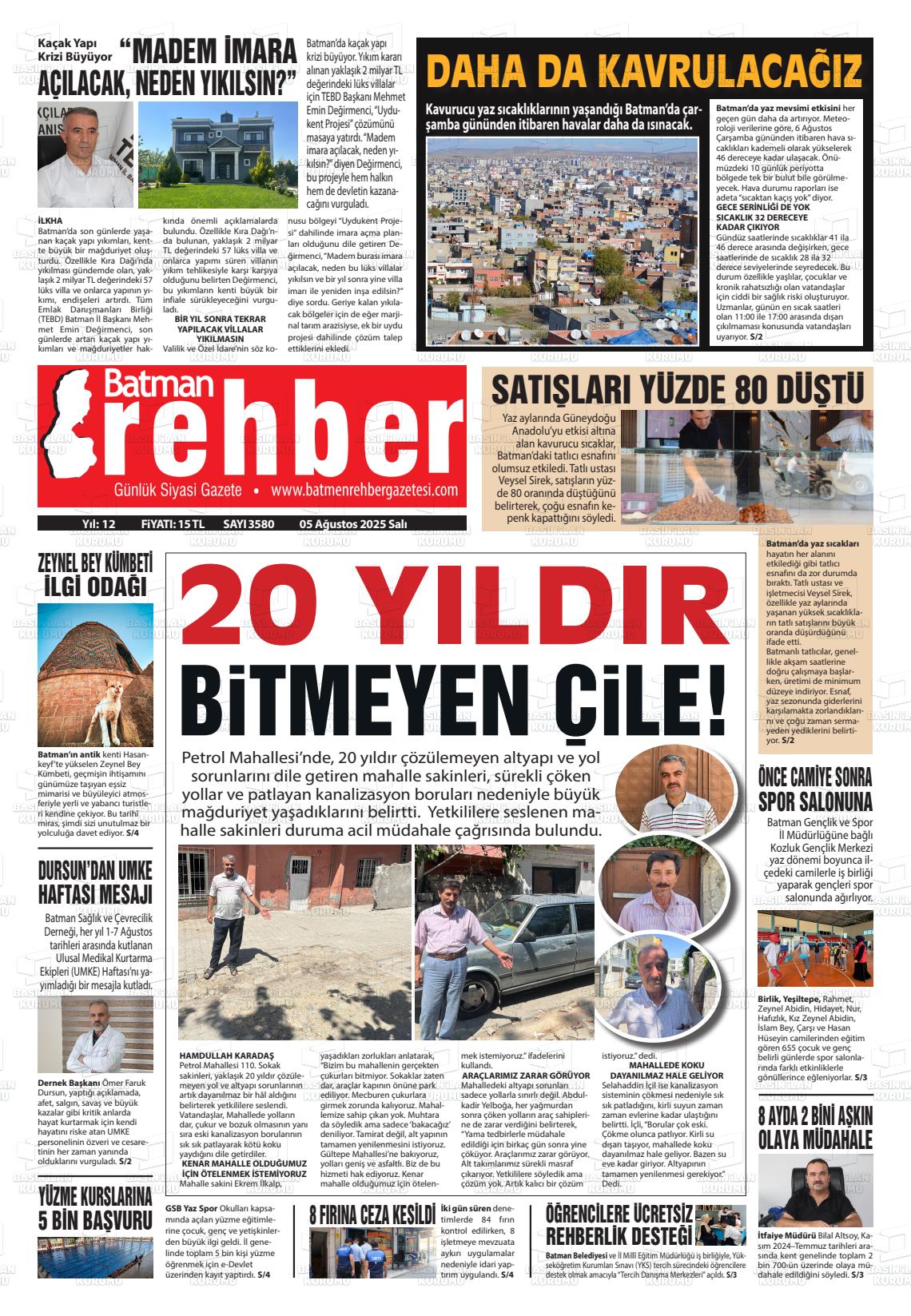 Batman Gazete Manşetleri 5 Ağustos 2025 (4)