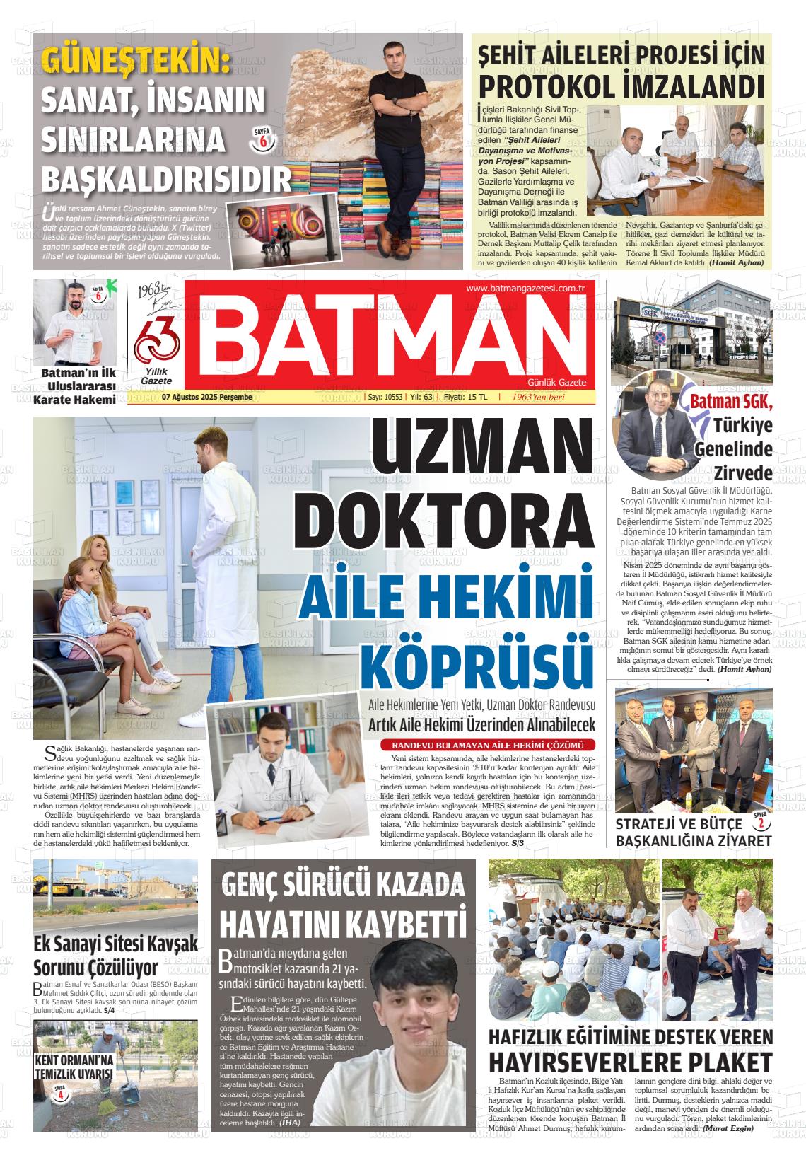 Batman Gazete Manşetleri 7 Ağustos 2025 (1)
