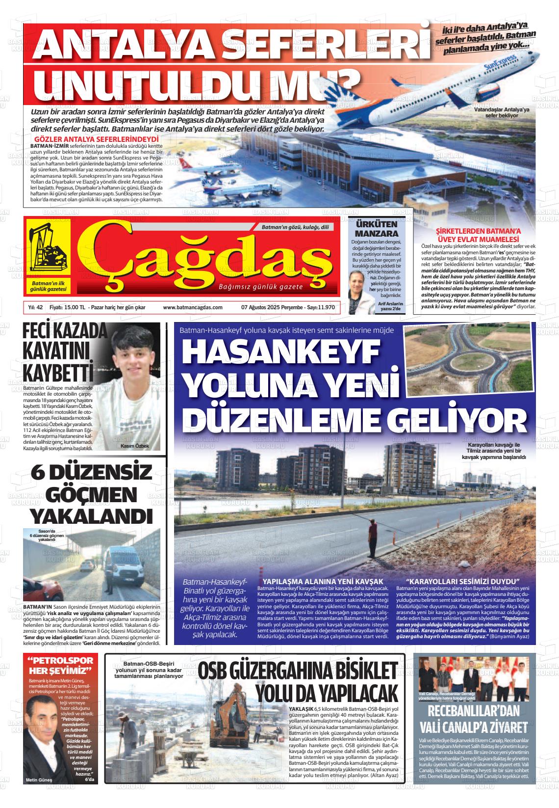 Batman Gazete Manşetleri 7 Ağustos 2025 (2)