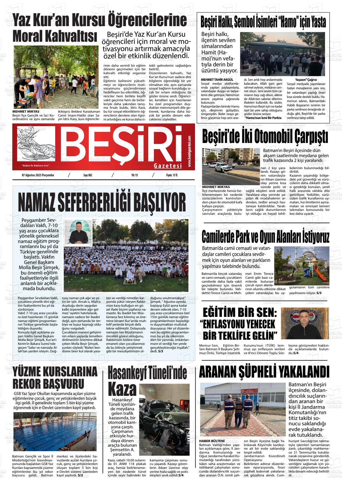 Batman Gazete Manşetleri 7 Ağustos 2025 (5)