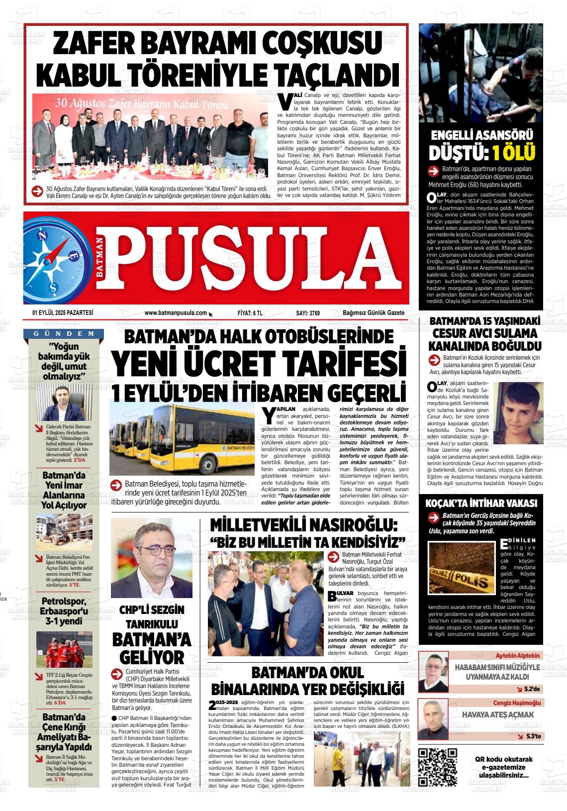 Batman Gazete Manşetleri 1 Eylül 2025 (1)