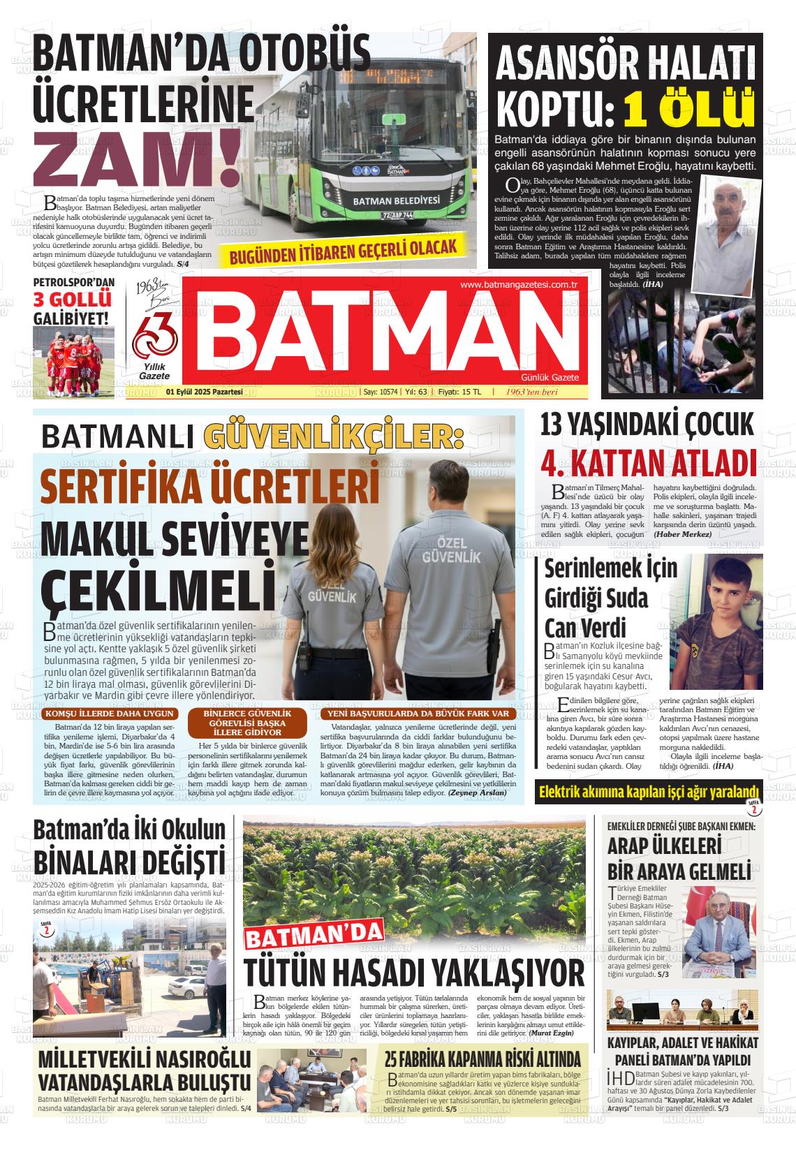 Batman Gazete Manşetleri 1 Eylül 2025 (2)