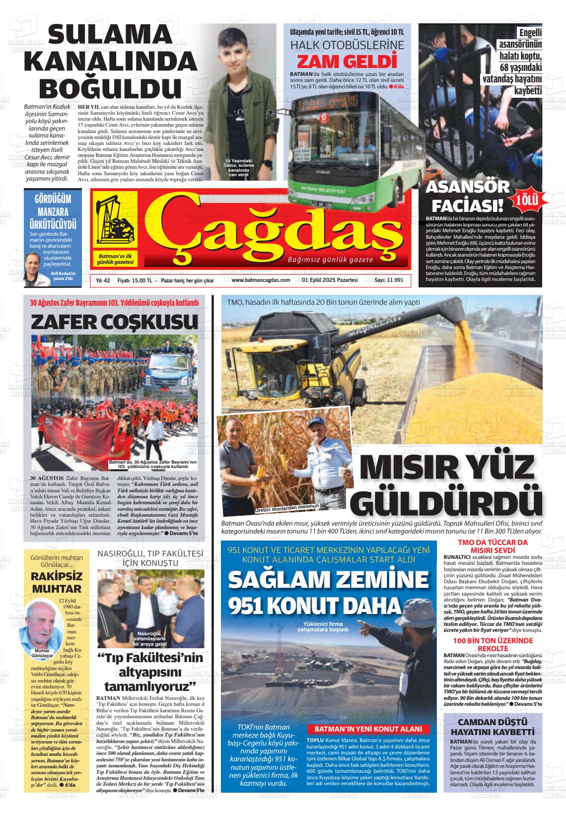 Batman Gazete Manşetleri 1 Eylül 2025 (3)