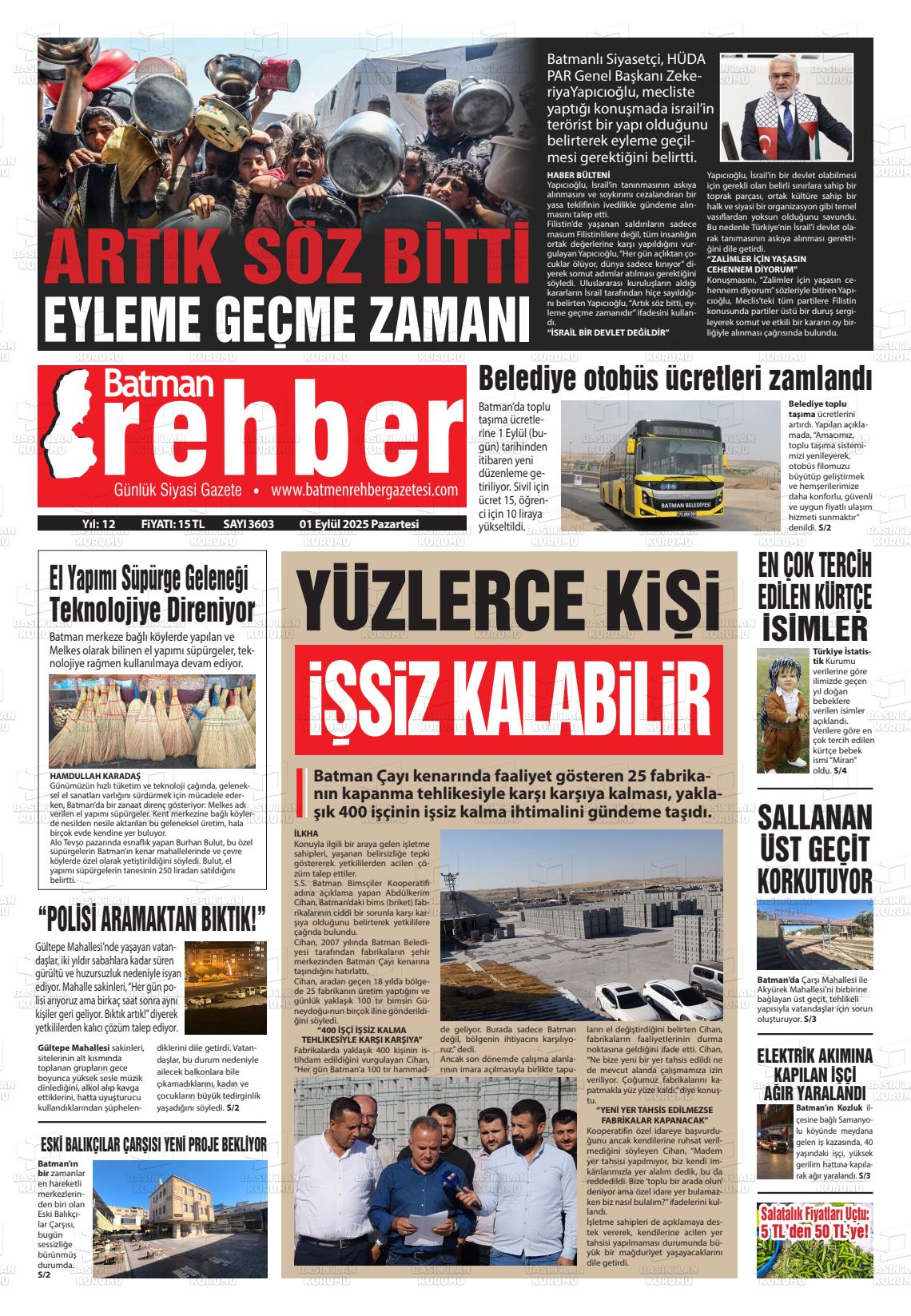 Batman Gazete Manşetleri 1 Eylül 2025 (5)