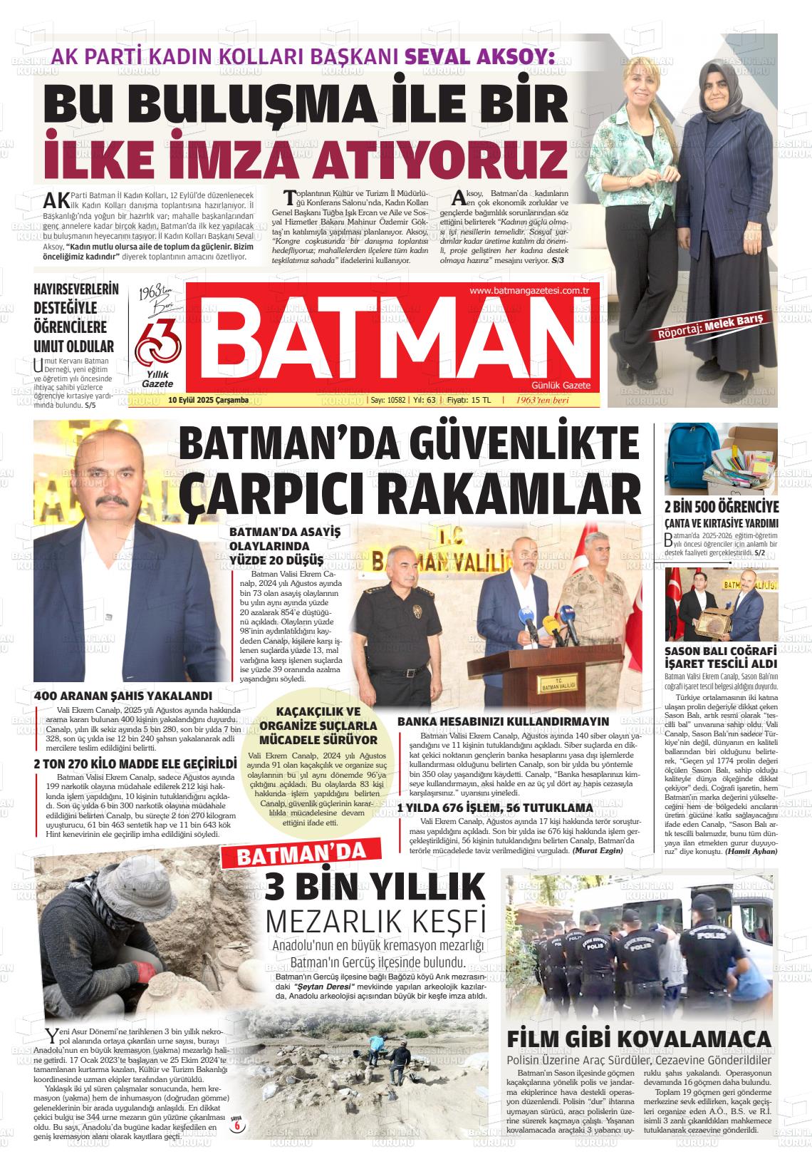 Batman Gazete Manşetleri 10 Eylül 2025 (1)