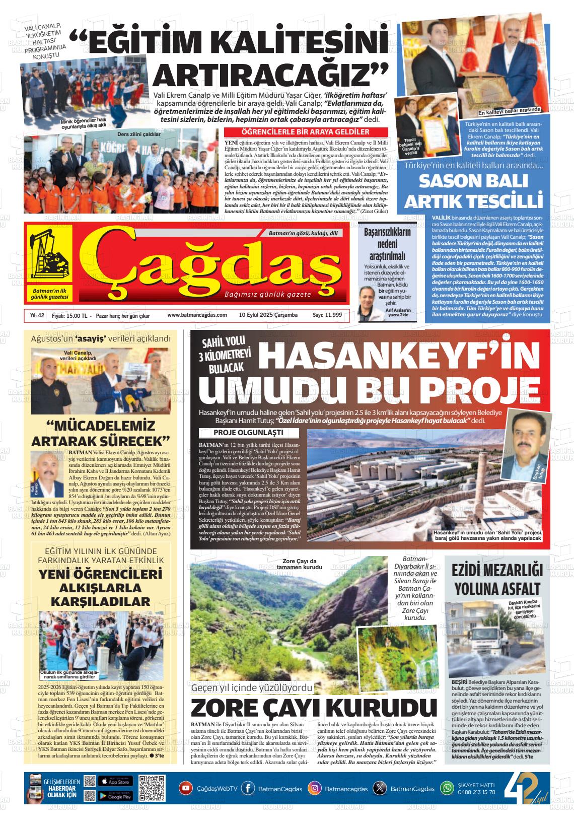 Batman Gazete Manşetleri 10 Eylül 2025 (2)