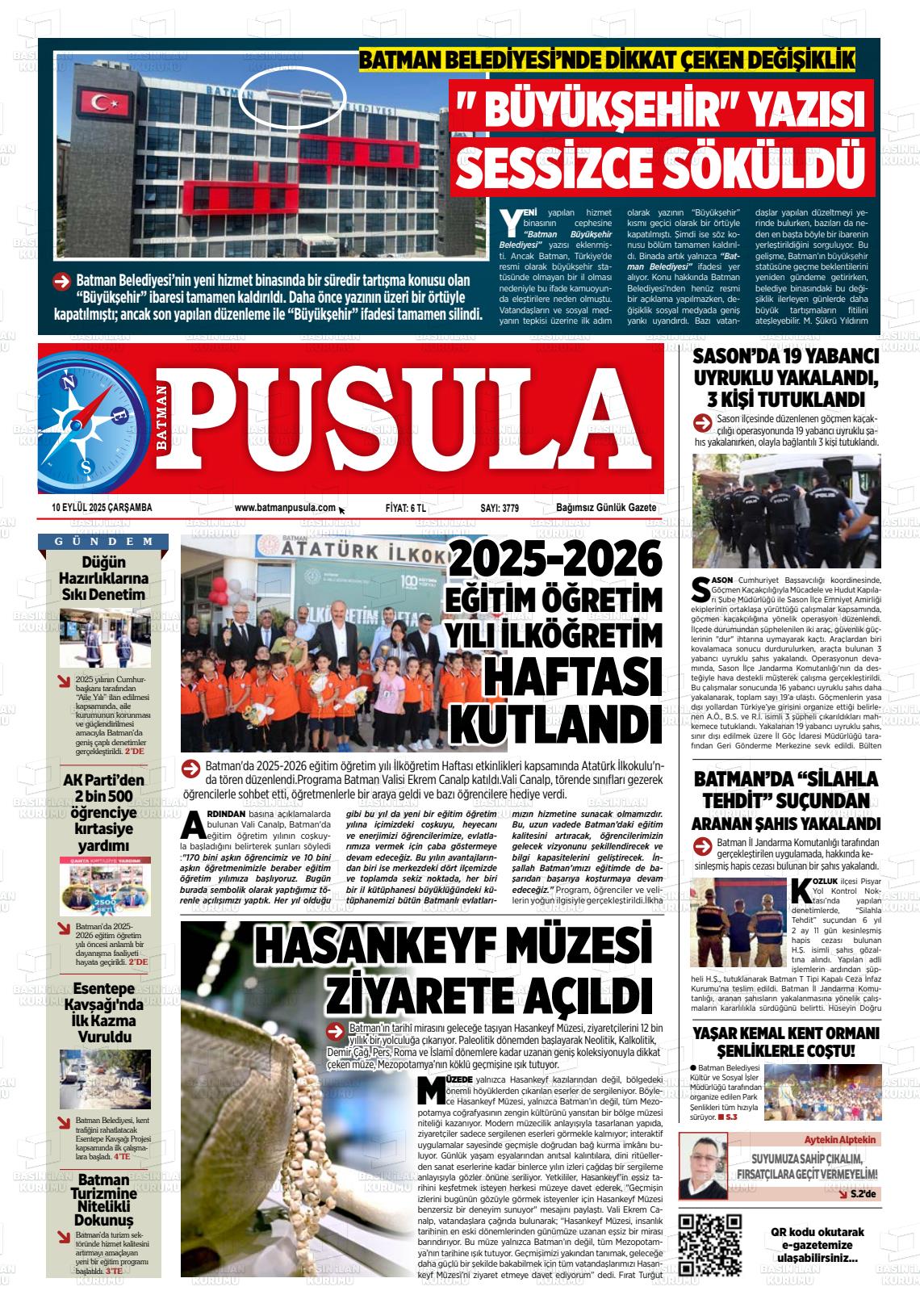 Batman Gazete Manşetleri 10 Eylül 2025 (5)
