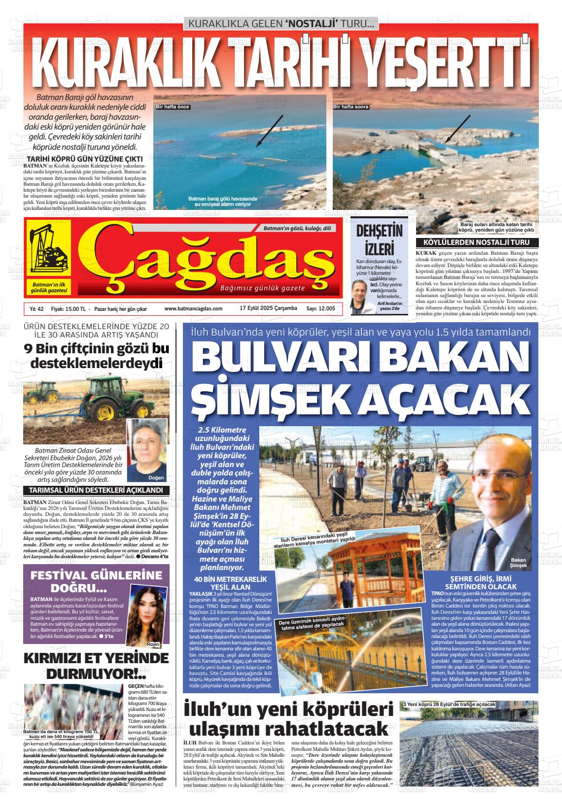 Batman Gazete Manşetleri 17 Eylül 2025 (2)