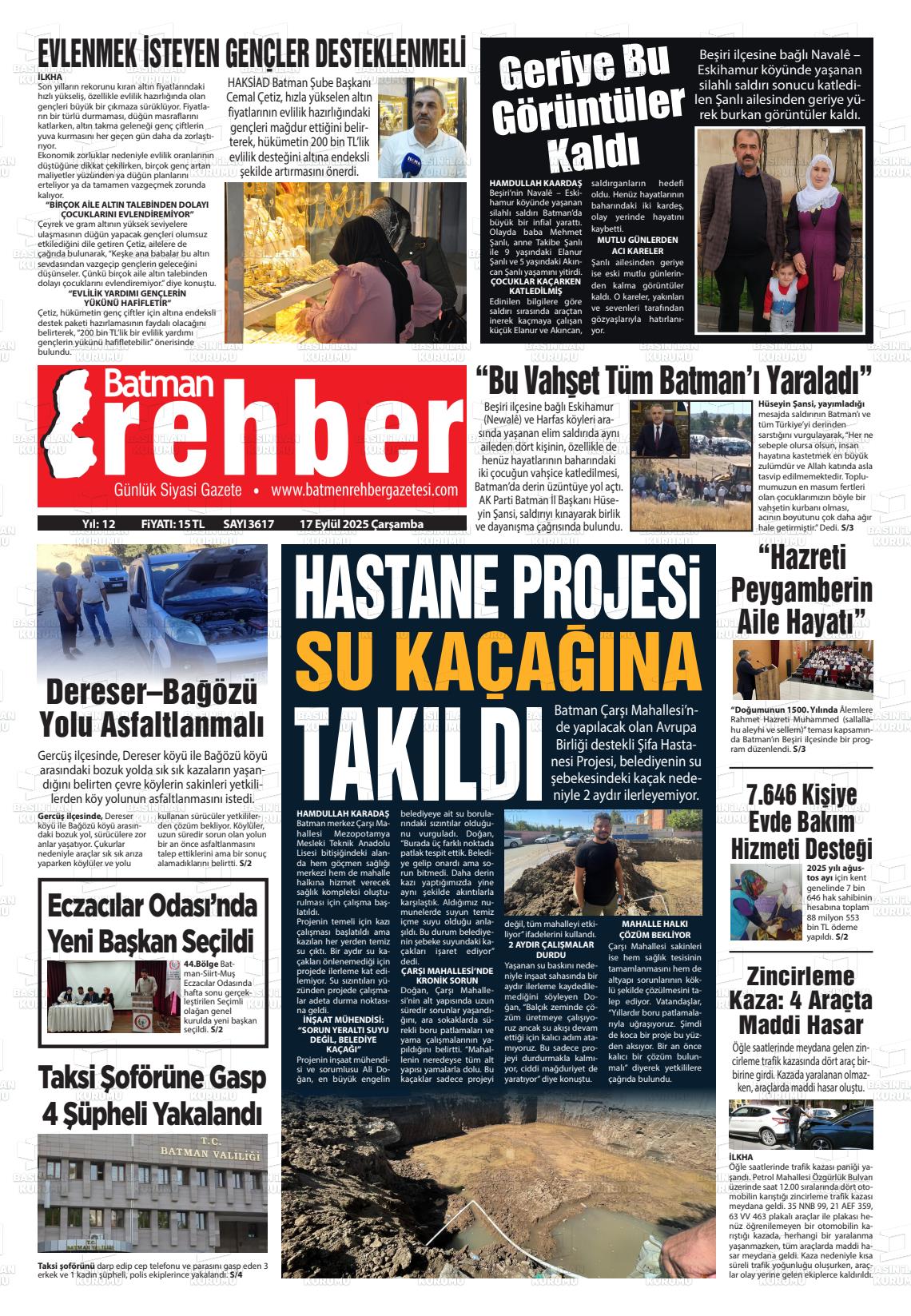 Batman Gazete Manşetleri 17 Eylül 2025 (4)