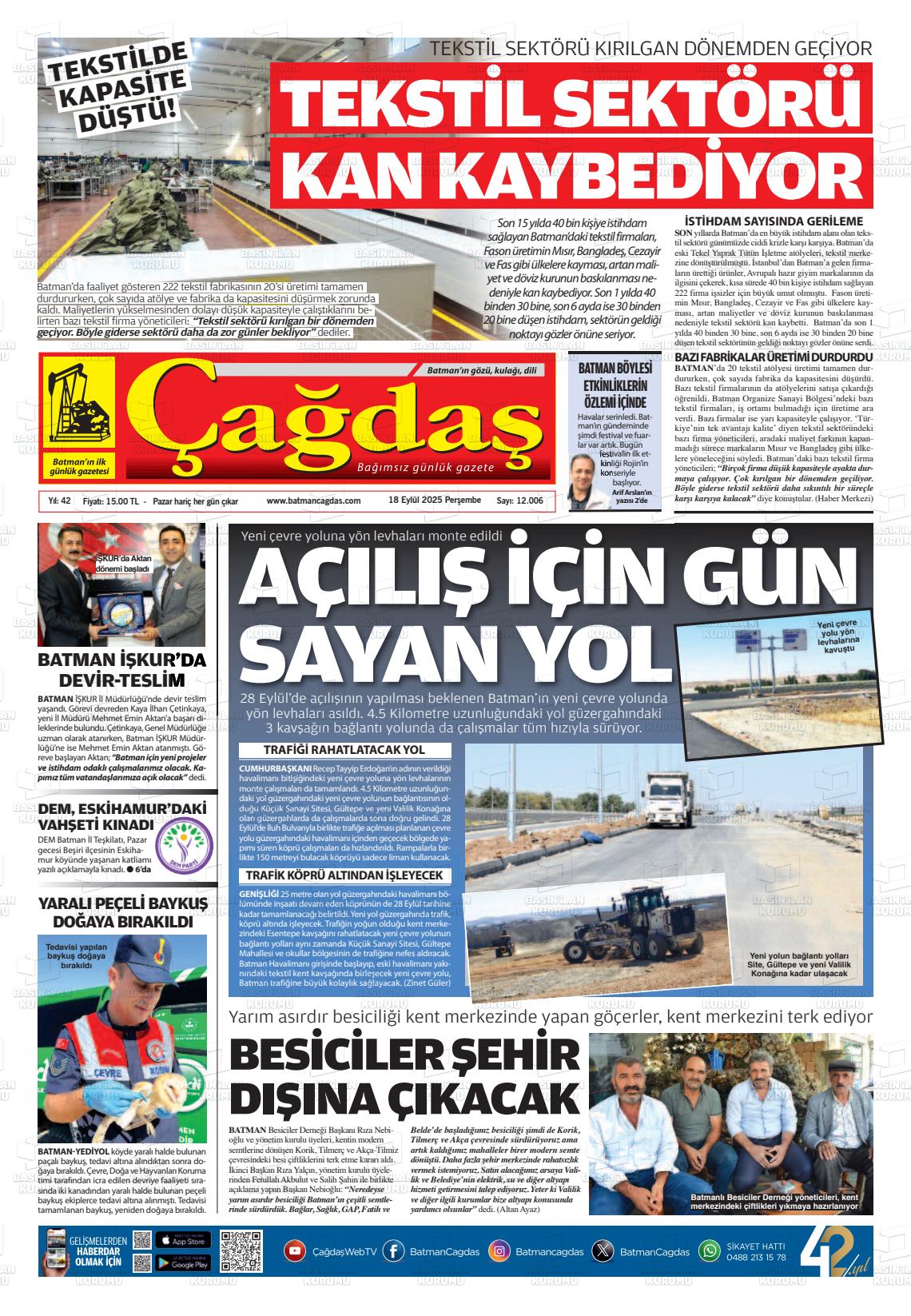 Batman Gazete Manşetleri 18 Eylül 2025 (2)