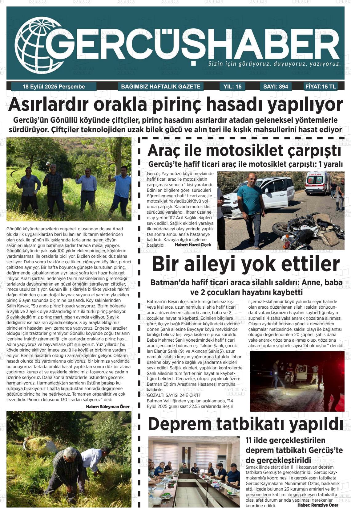 Batman Gazete Manşetleri 18 Eylül 2025 (6)