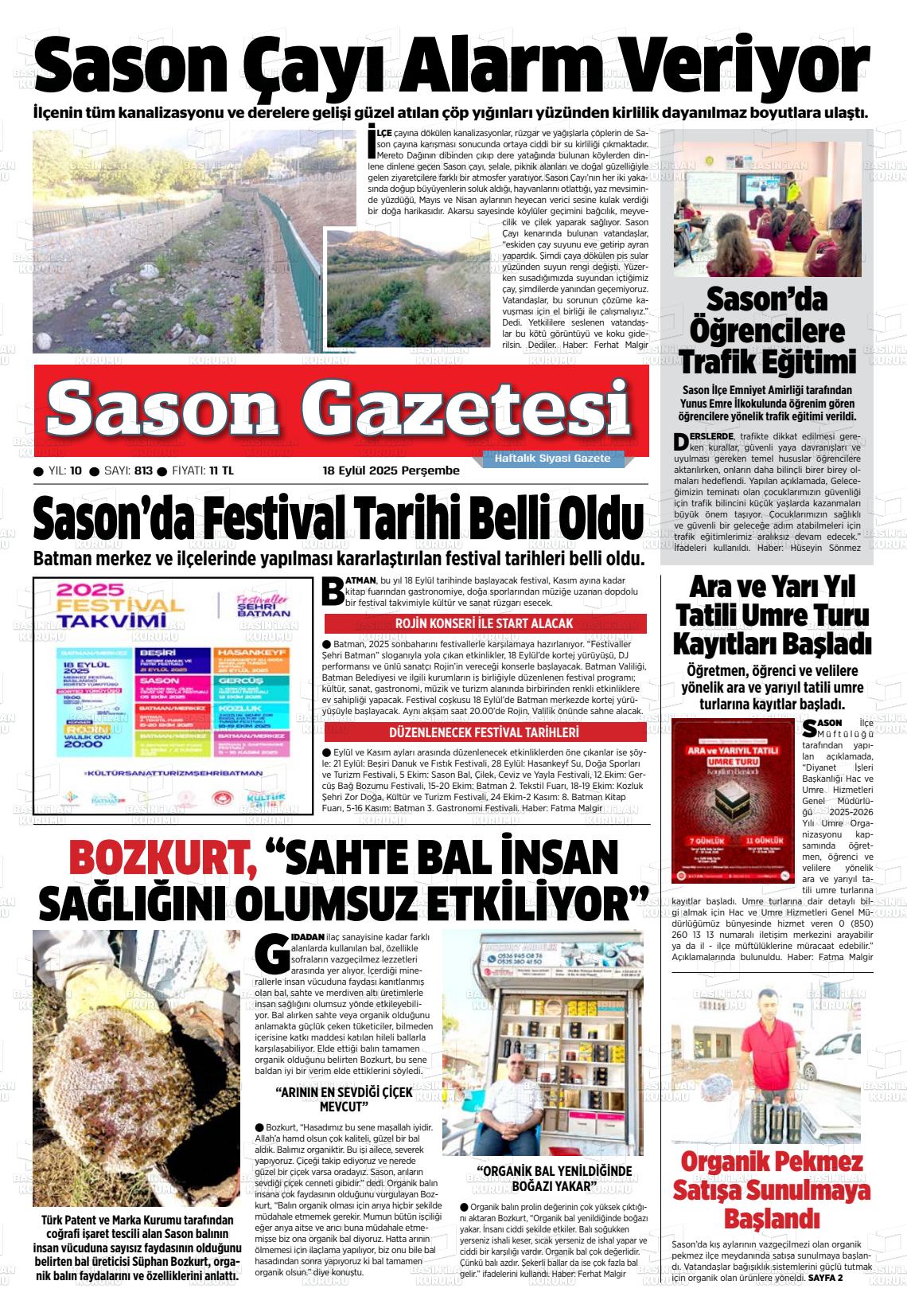 Batman Gazete Manşetleri 18 Eylül 2025 (7)