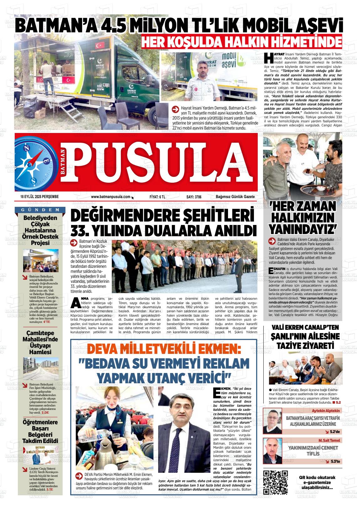 Batman Gazete Manşetleri 18 Eylül 2025 (8)