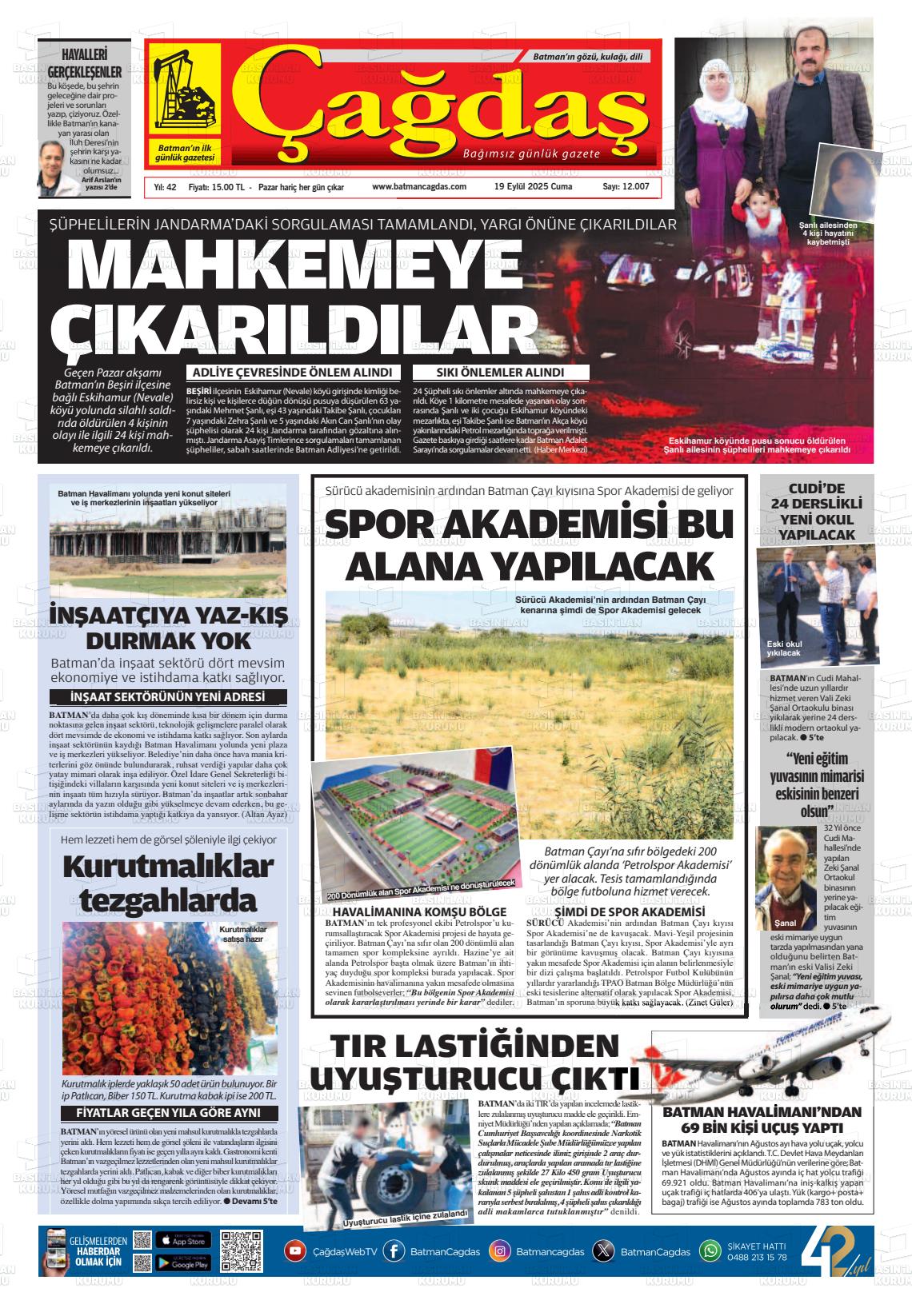 Batman Gazete Manşetleri 19 Eylül 2025 (2)