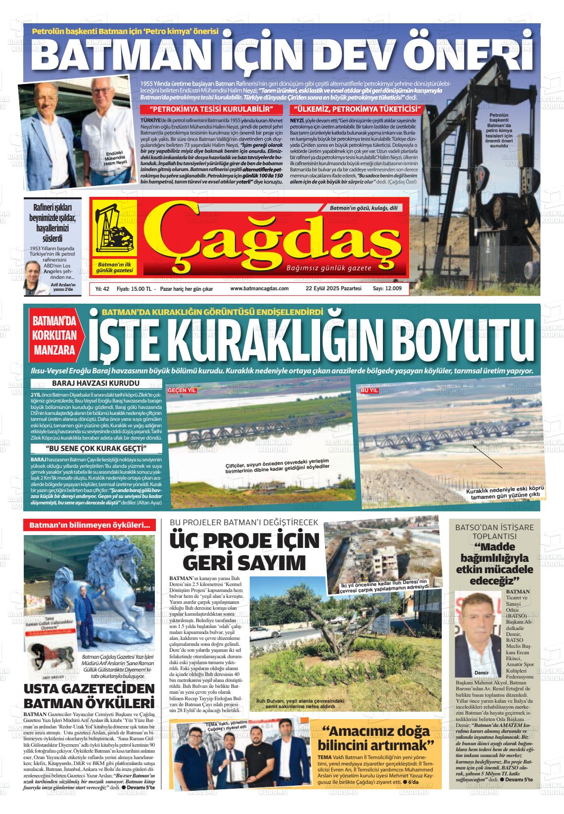 Batman Gazete Manşetleri 22 Eylül 2025 (2)