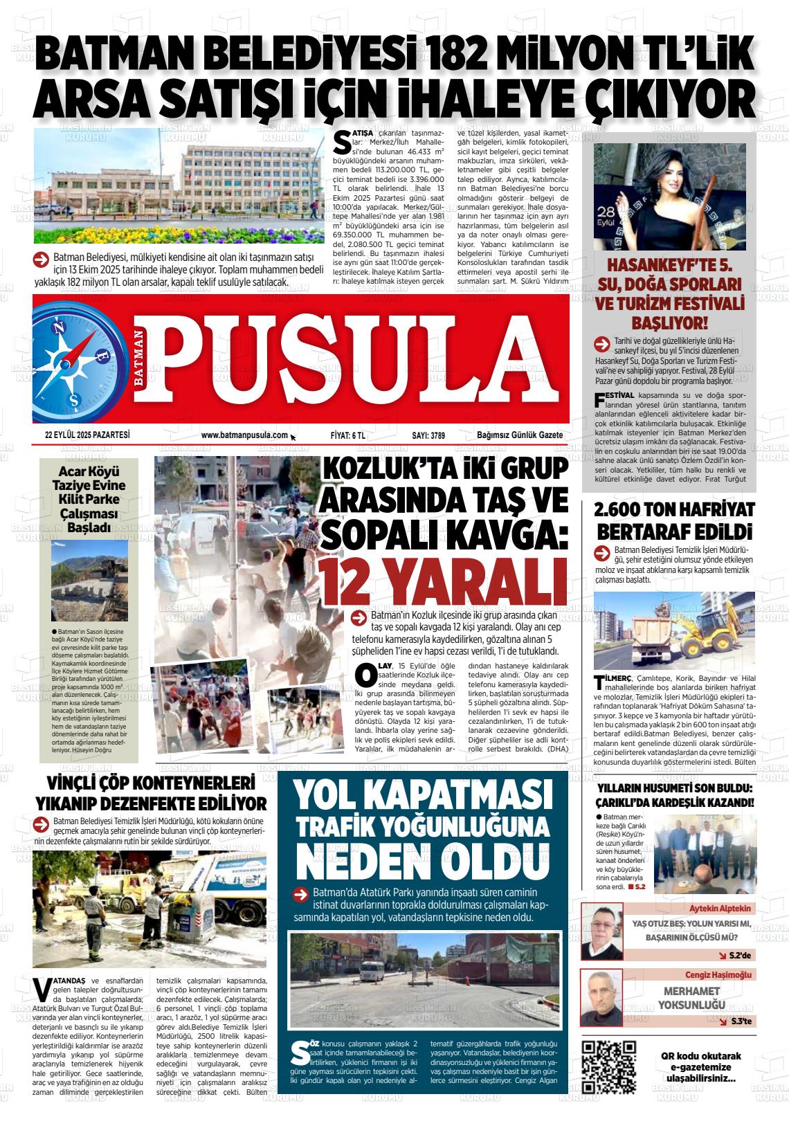 Batman Gazete Manşetleri 22 Eylül 2025 (8)