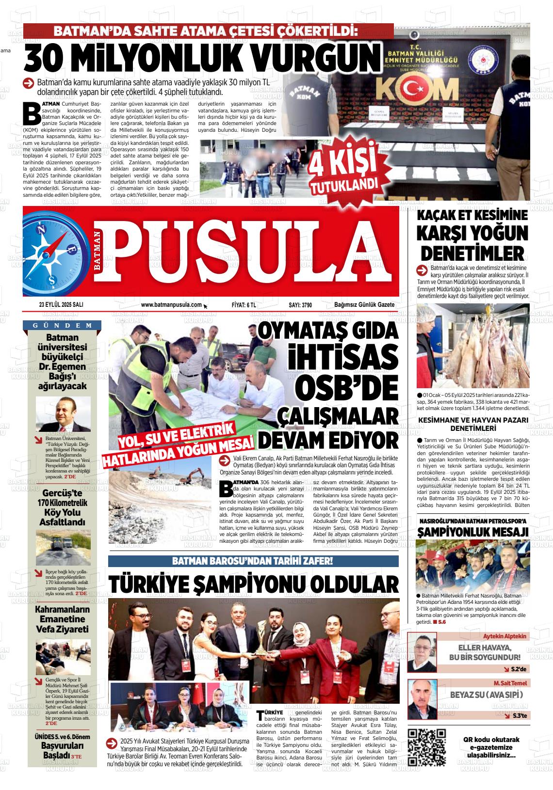 Batman Gazete Manşetleri 23 Eylül 2025 (1)