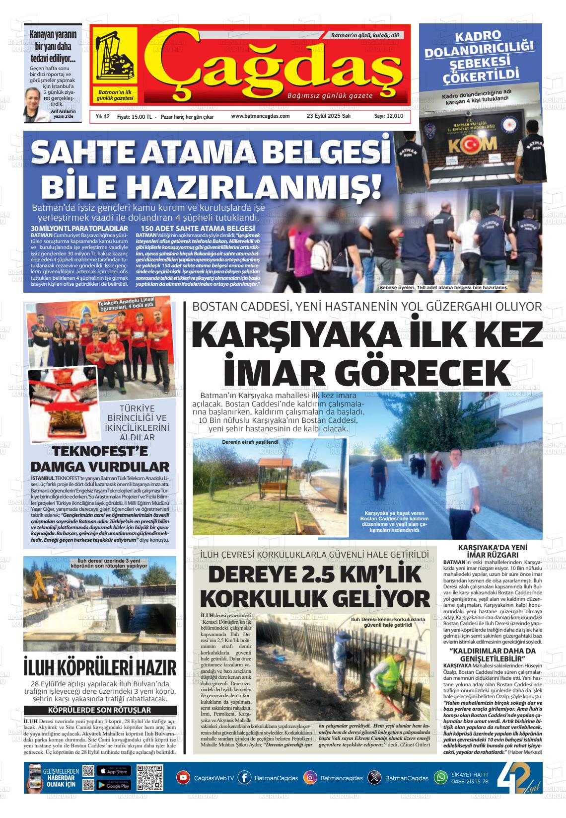 Batman Gazete Manşetleri 23 Eylül 2025 (3)