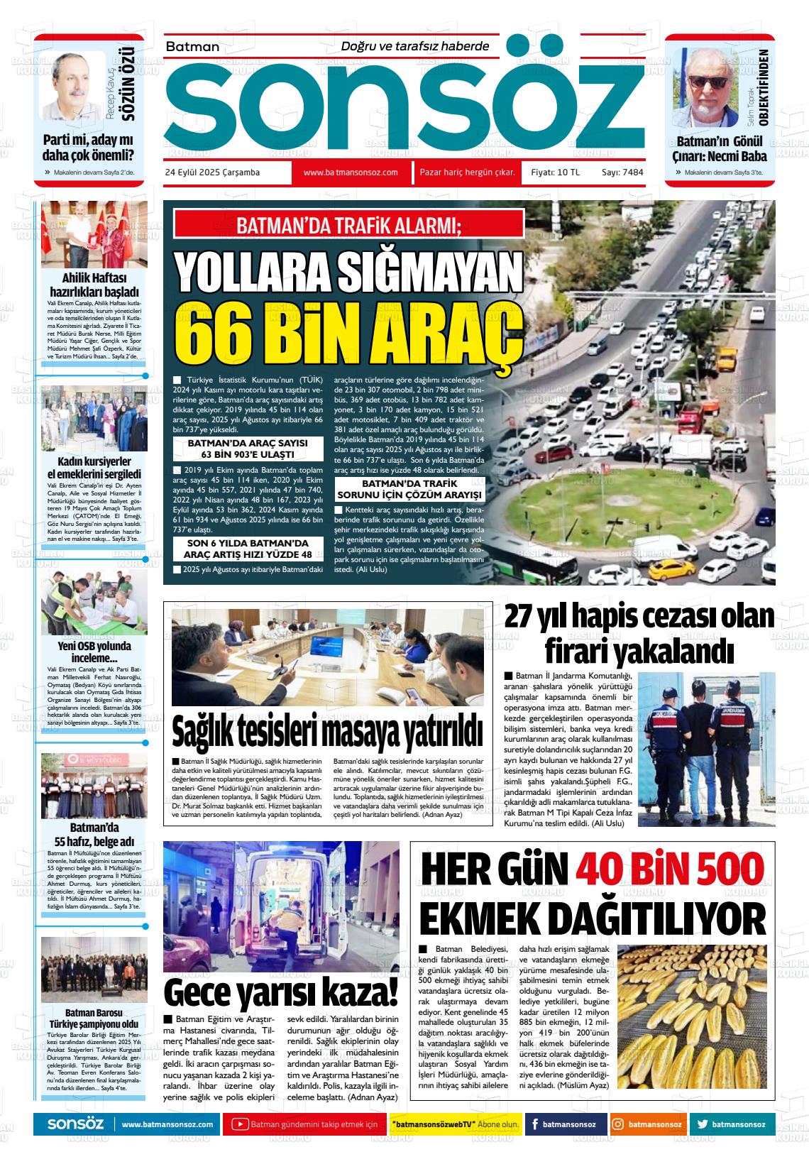 Batman Gazete Manşetleri 24 Eylül 2025 (4)