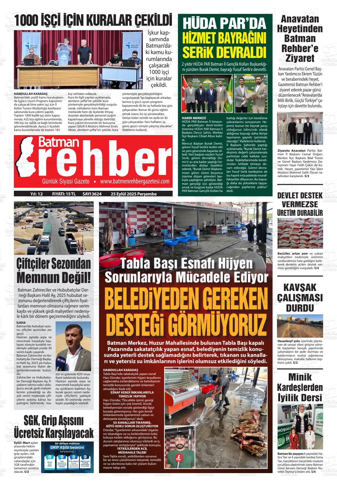 Batman Gazete Manşetleri 25 Eylül 2025 (4)