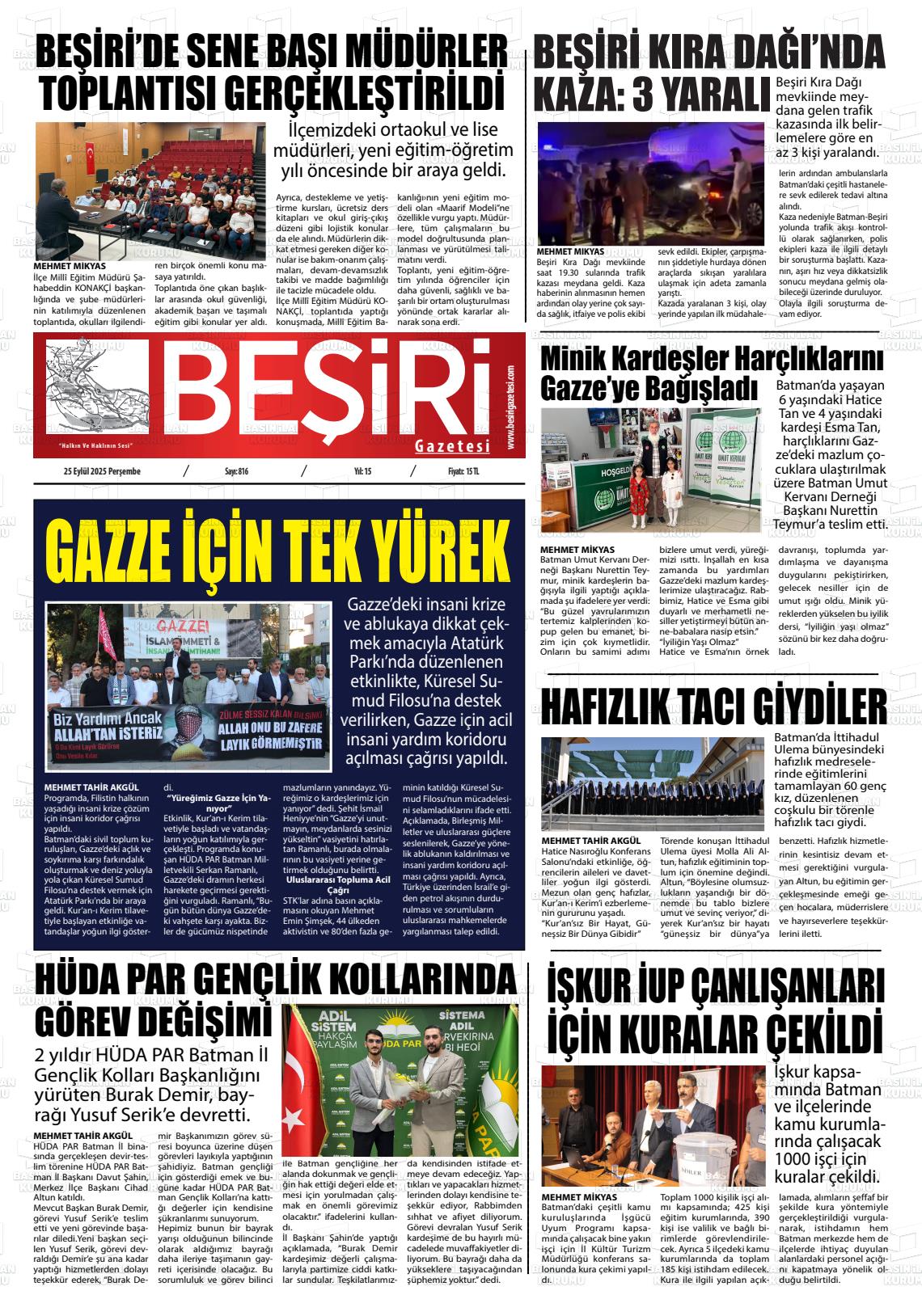 Batman Gazete Manşetleri 25 Eylül 2025 (5)