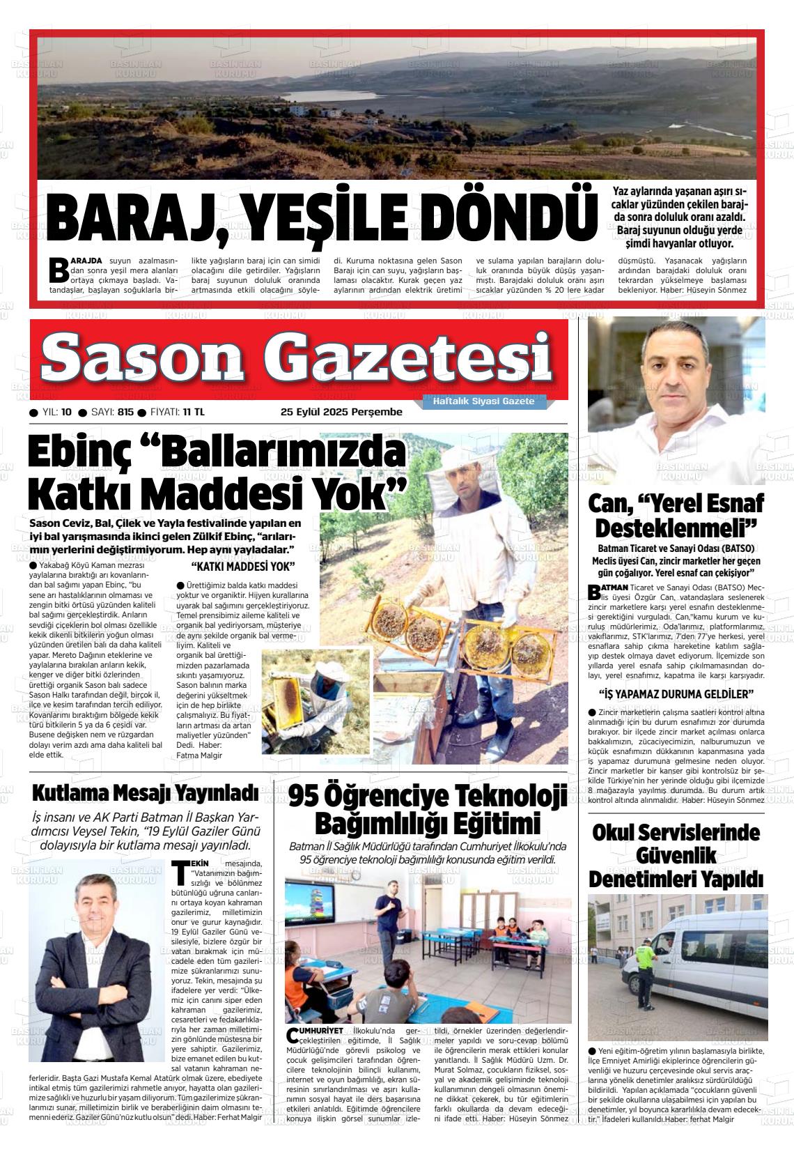 Batman Gazete Manşetleri 25 Eylül 2025 (7)