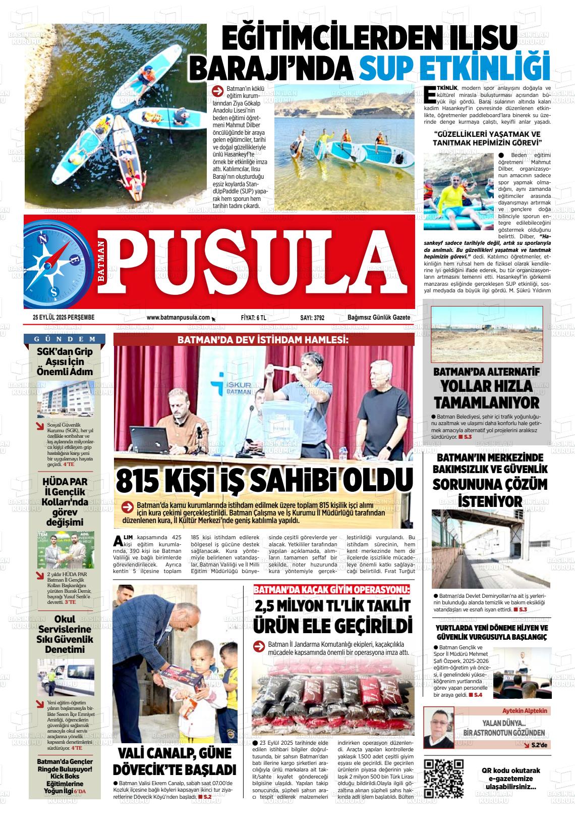 Batman Gazete Manşetleri 25 Eylül 2025 (8)