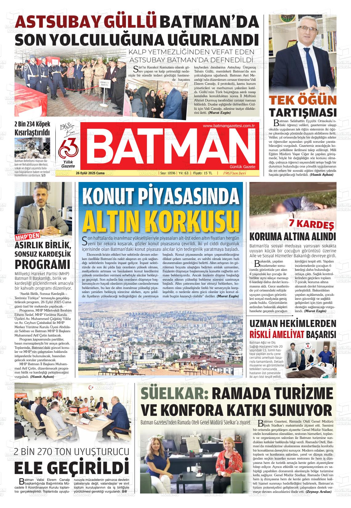 Batman Gazete Manşetleri 26 Eylül 2025 (1)